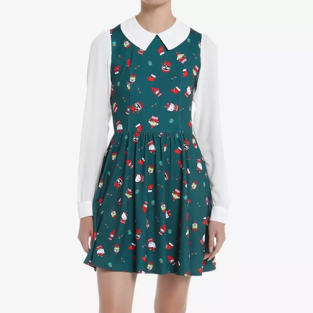 Hello Kitty And Friends Holiday Christmas Collar Dress